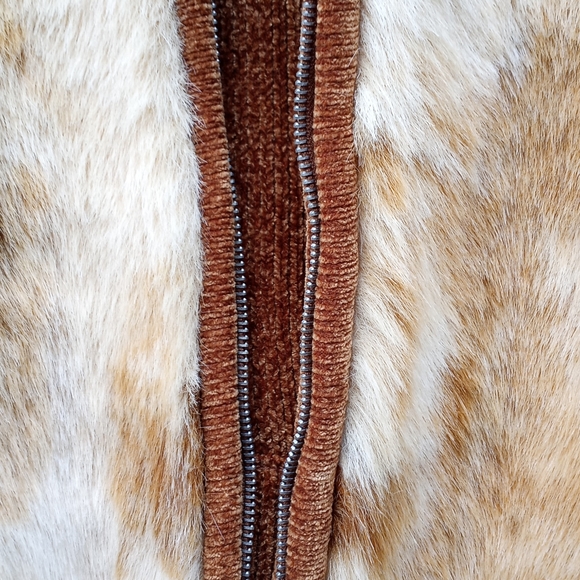 Lisa international faux front fur  zipper sweater - Picture 2 of 6